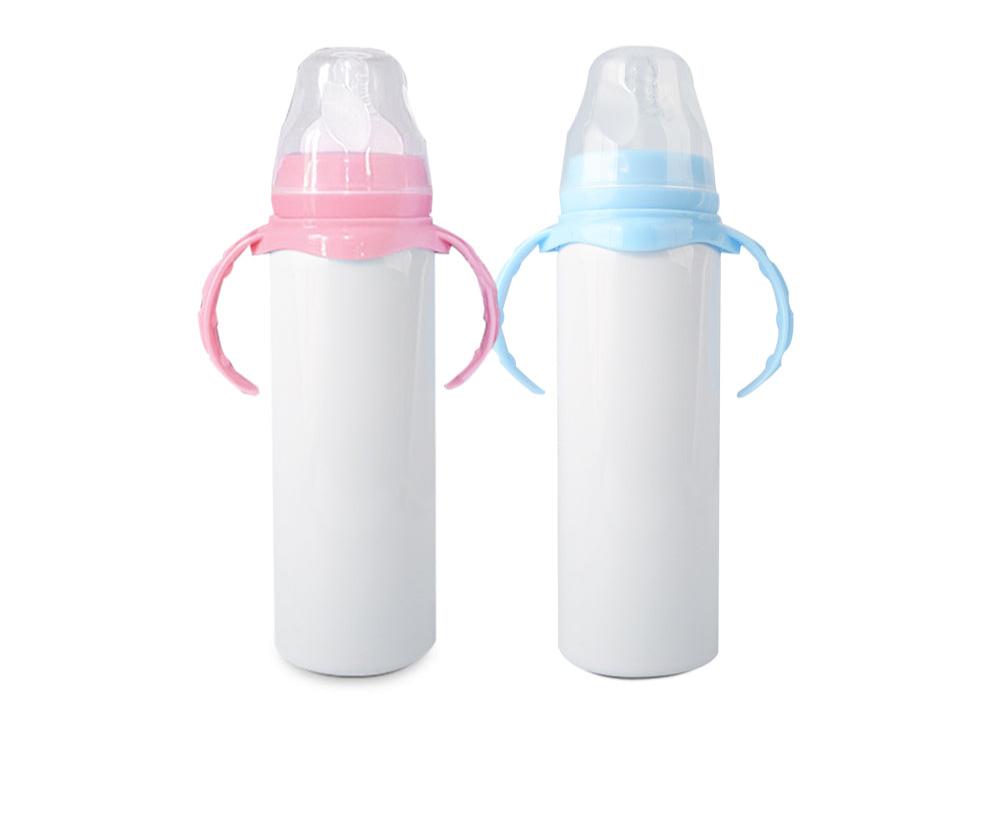 40 Pack 8oz Sublimation Pink Blue Baby Feeding Cup Sippy Cup Water Bottle